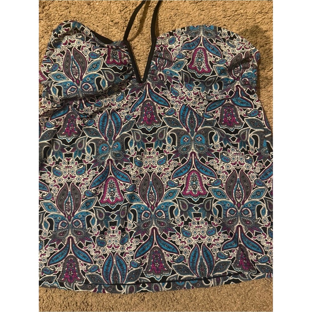 Womens extra large bikini top Strapless Tankini Top Teal Purple Black halter